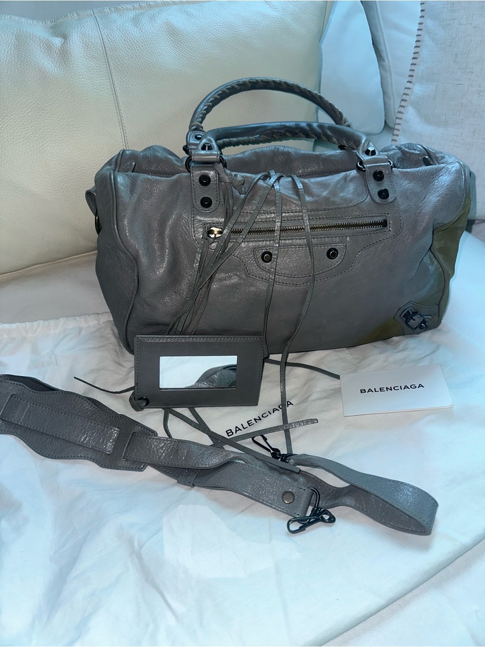 Authentic Balenciaga Classic Boston Motorcycle Bag